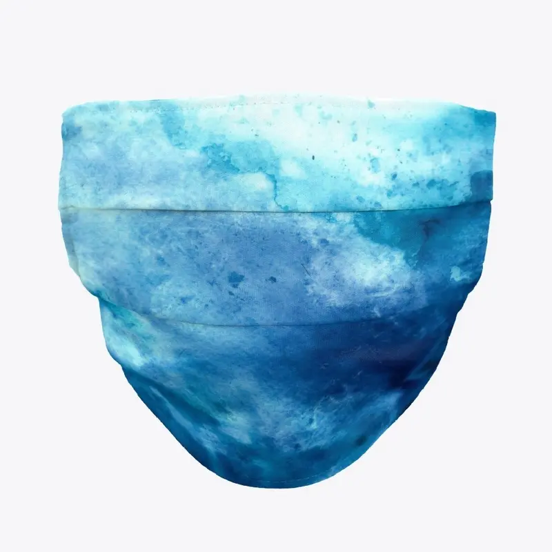 Blue Tie-Dye Mask